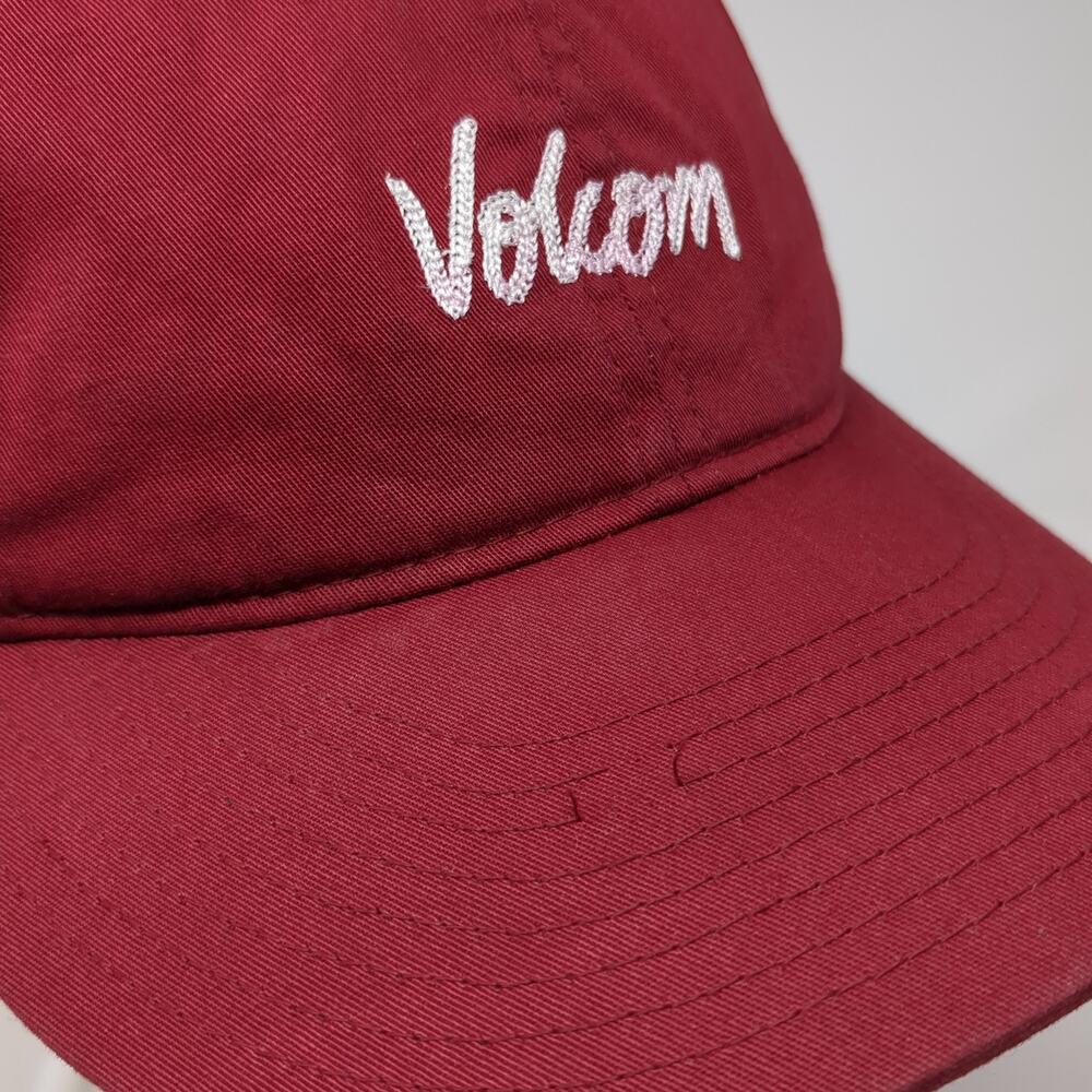 Volcom Slideback Hat Red One Size Embroidered Spe… - image 5